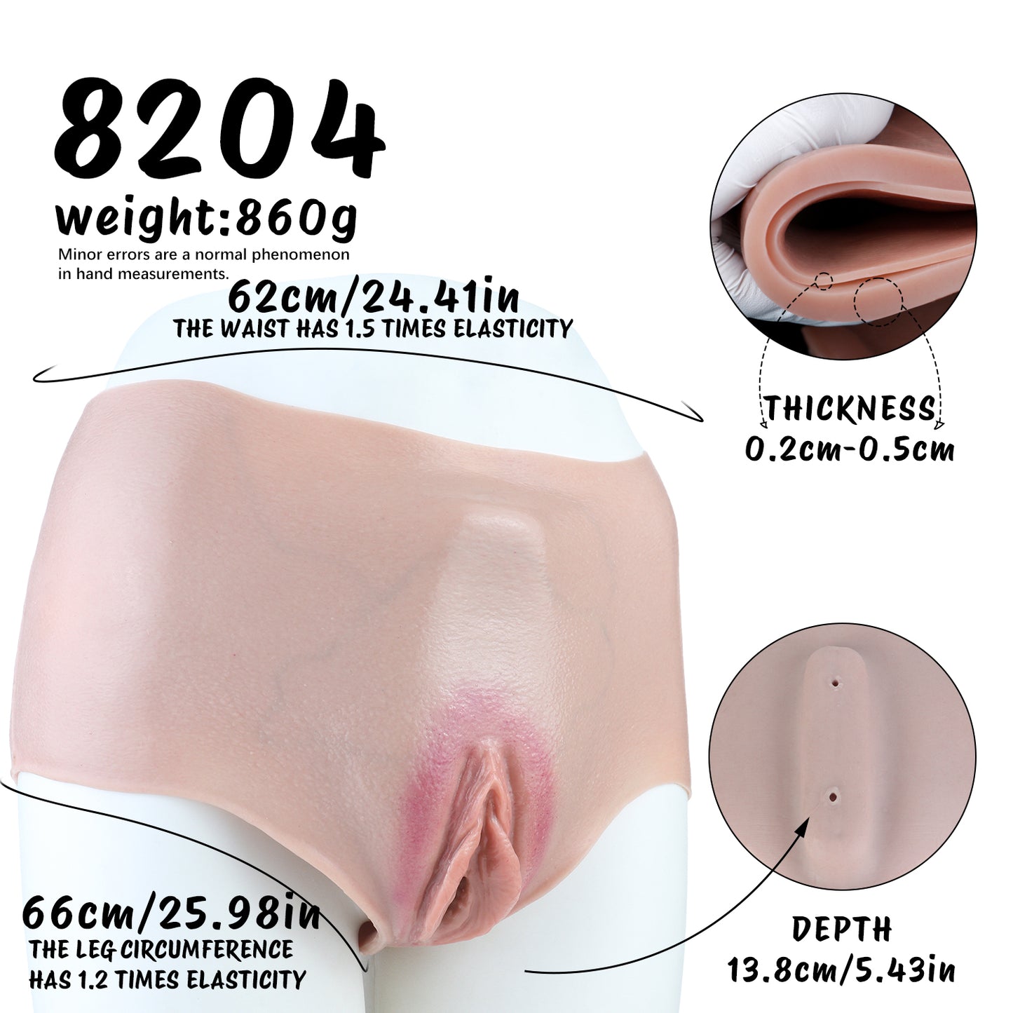 Realistic Silicone Pussy Panties | Hand-Sprayed Gradient, Penetrable Canal — Platinum Grade Femboy Brief