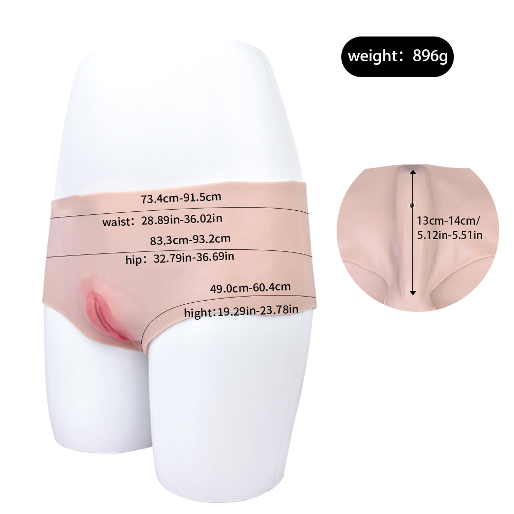 Authentic Skin-Toned Pussy Panties: Penetrable Platinum Silicone Briefs for Your Ultimate Feminine Experience