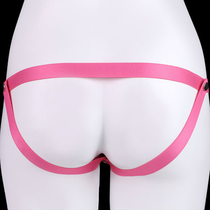 Femmevee Pink Realistic Pussy Panties — Leather Harness Strap-On Underwear for Femboys & Gay Couples