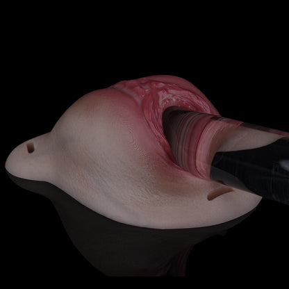 ORALSX Pussy Panties with Penetrable Channel – Realistic Skin-Toned Silicone Vagina with Leather Harness