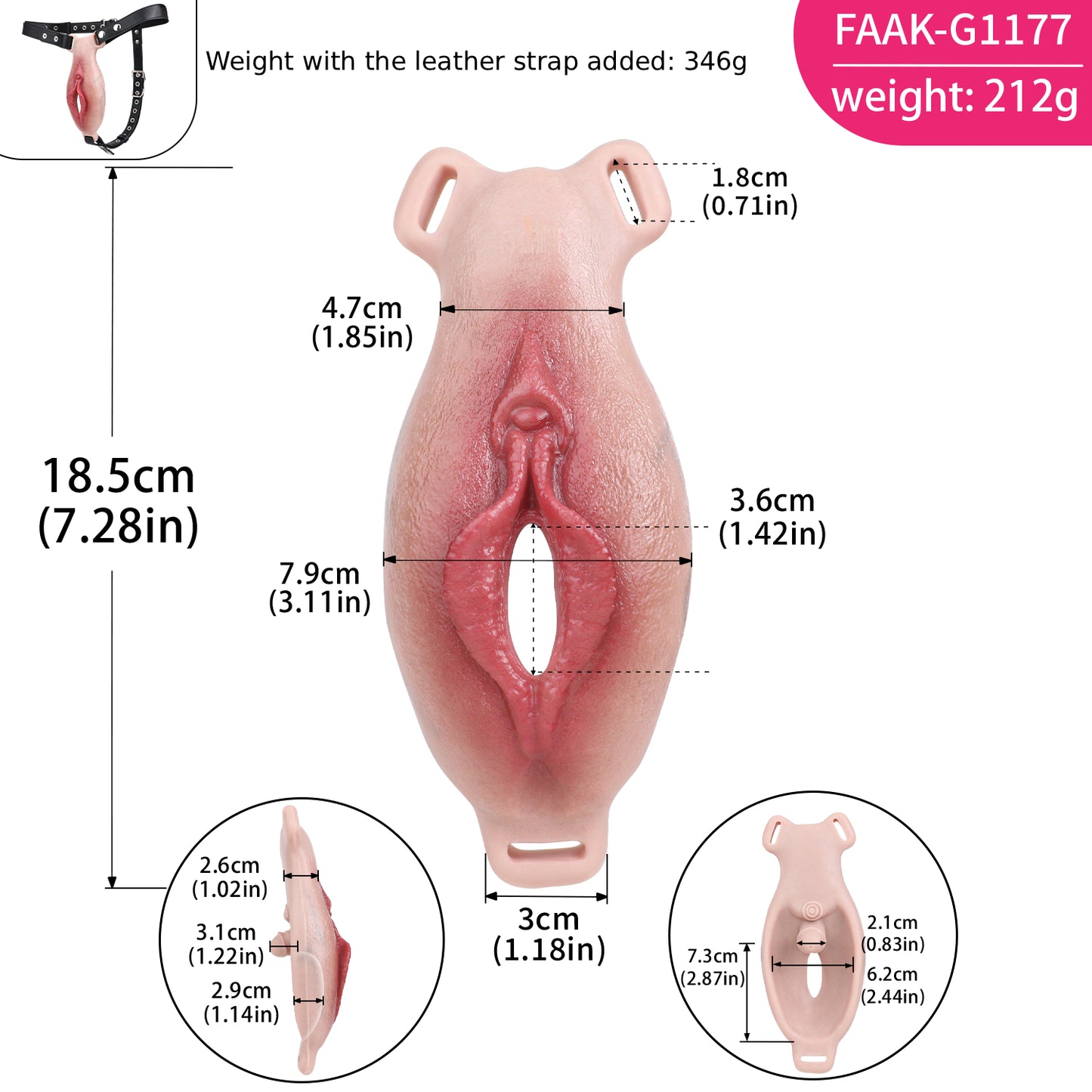 Open-Design Platinum Silicone Strap-On Harness Prosthetic | Remote Vibration, Dual-Gender Wear & Clitoral Stimulation