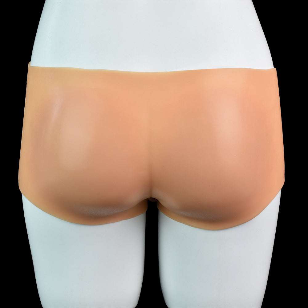Ergonomic Strap-On Trunks with Lifelike Phallus | Skin-Tone Platinum Liquid Silicone Wearable Dildo Panties for Pegging & Strap-less Intimacy