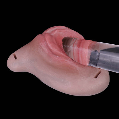 Open Labia Silicone Pussy Panties with Leather Straps | Ultimate Transgender Vaginal Gaff for Intimate Roleplay