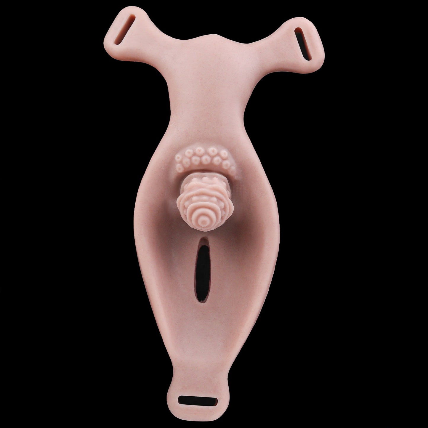 Dual-Sensation Realistic Vulva Strap-On Harness + Prosthetic with Remote Vibrator