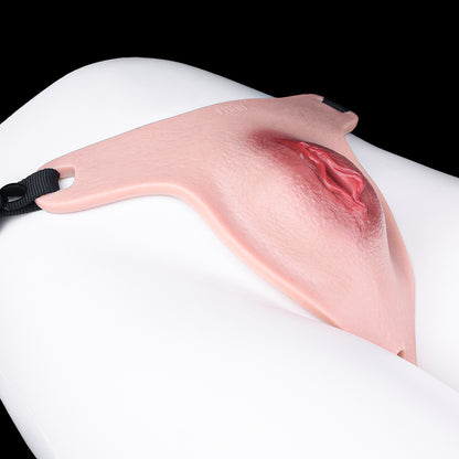 Velvet-Touch Pass-Through Pussy Panties | Premium Platinum Silicone Realistic Vulva Shield