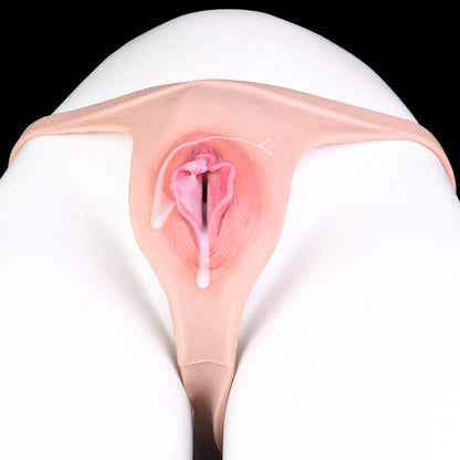 Sensory Shift | Lifelike Penetrable Pussy in Panties Thong — Ultra-Elastic Platinum Silicone Intimate Wear