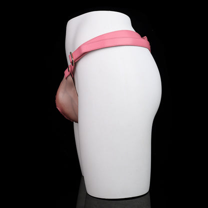 Wear What You Feel — Realistic Silicone Pussy Panties with Leather Harness & Full Functionality