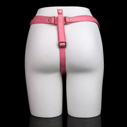 Ultra-Realistic Platinum Silicone Wearable Panties with Adjustable Leather Harness