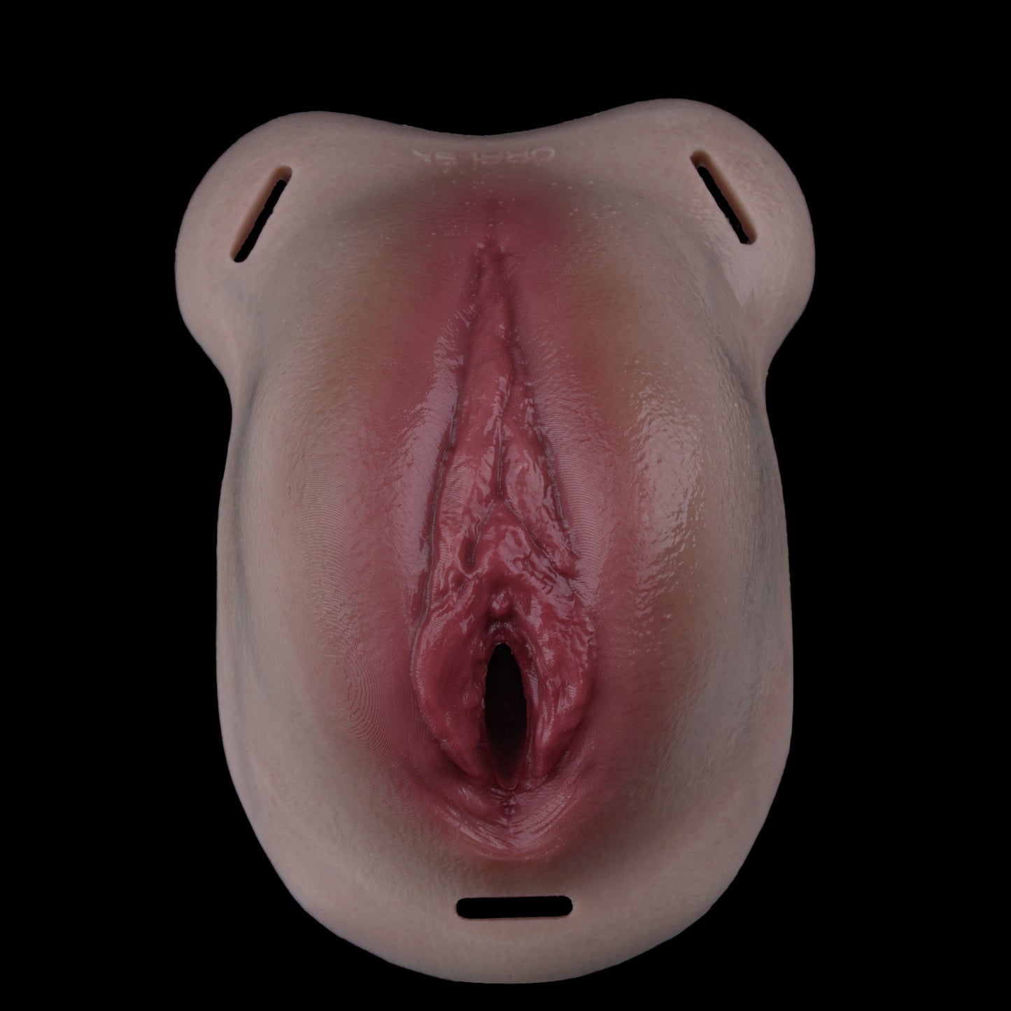 ORALSX Pussy Panties with Penetrable Channel – Realistic Skin-Toned Silicone Vagina with Leather Harness