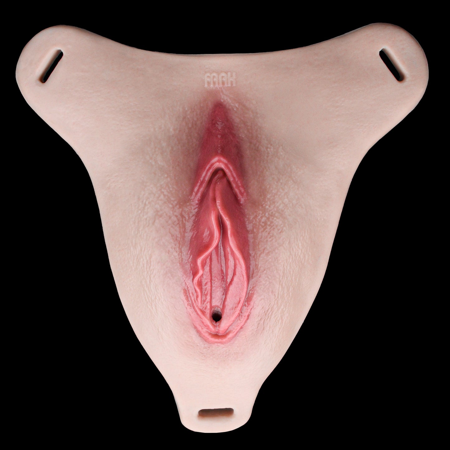 Femmevee Realistic Skin-Tone Pussy Panties | Black Harness Straps, Tucking & Urination Port — For Femboys & Gay Couples