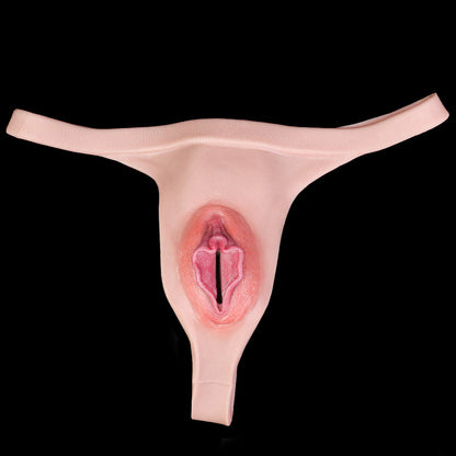 Erotic Pussy in Panties: Ultra-Realistic Silicone T-Back Panty with Penetrable Channel for Interactive Play