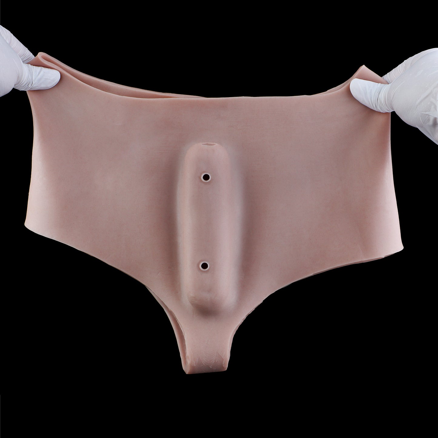 Realistic Silicone Pussy Panties | Hand-Sprayed Gradient, Penetrable Canal — Platinum Grade Femboy Brief