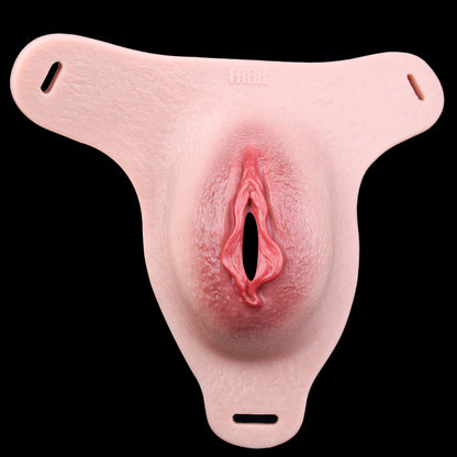 Velvet-Touch Pass-Through Pussy Panties | Premium Platinum Silicone Realistic Vulva Shield