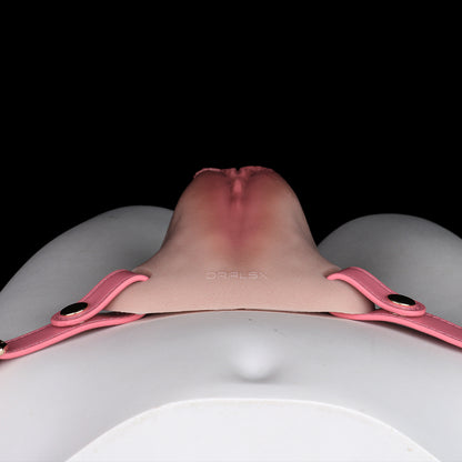 Wear What You Feel — Realistic Silicone Pussy Panties with Leather Harness & Full Functionality