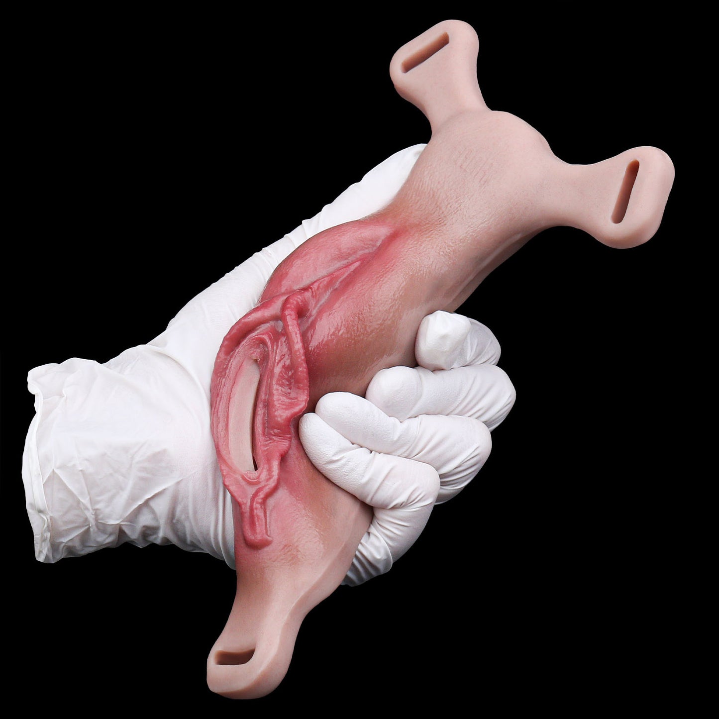 Dual-Sensation Realistic Vulva Strap-On Harness + Prosthetic with Remote Vibrator