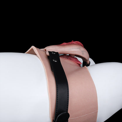 Open-Design Platinum Silicone Strap-On Harness Prosthetic | Remote Vibration, Dual-Gender Wear & Clitoral Stimulation