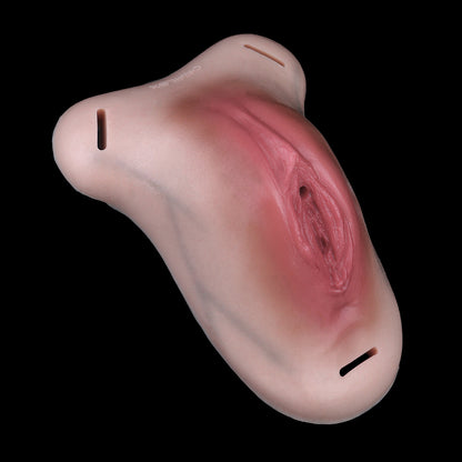 Arousing Pussy in Panties – Realistic Wearable Female Prosthetic with Platinum Silicone & Leather Harness