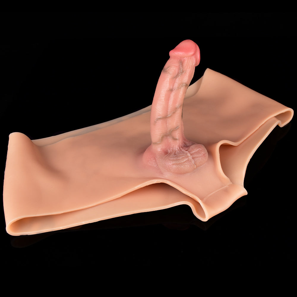 Ultra-Realistic Strap-On Boxer Briefs | Seamless Platinum Liquid Silicone Dildo Panties for Couples & Solo Play