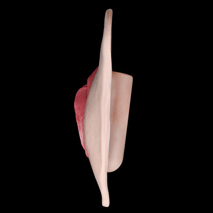 Femmevee Realistic Skin-Tone Pussy Panties | Black Harness Straps, Tucking & Urination Port — For Femboys & Gay Couples