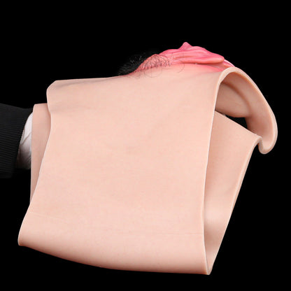 Realistic Silicone Pussy Panties with Hand-Implanted Pubic Hair — Platinum Grade, Breathable & Penetrable