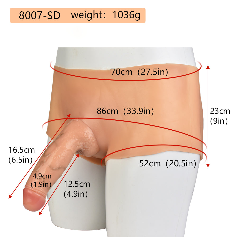 Gender-Affirming Platinum Silicone Strap-On Knickers | Lifelike Flesh-Tone Wearable Dildo Panties for Trans Men & Gender-Fluid Play
