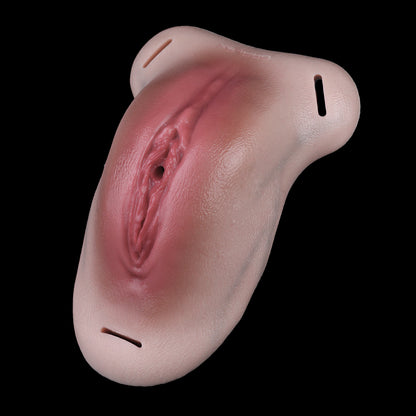 Ultra-Realistic Platinum Silicone Wearable Panties with Adjustable Leather Harness