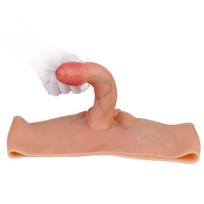 Anatomically Precise Liquid Silicone Wearable Dildo Panties | Ultra-Seamless Flesh-Tone Boxer Shorts for Pegging