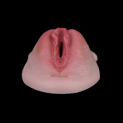 Bespoke Finish Silicone Pussy Panties with Leather Harness | Seductive Transgender Vaginal Gaff for Private Boudoir Play