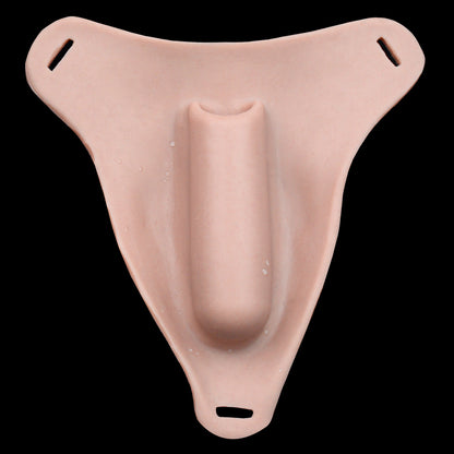 Femmevee Realistic Pussy Panties | Leather Harness Straps, Tucking & Urination Port — Silicone Gaff for Femboys & Crossdressers