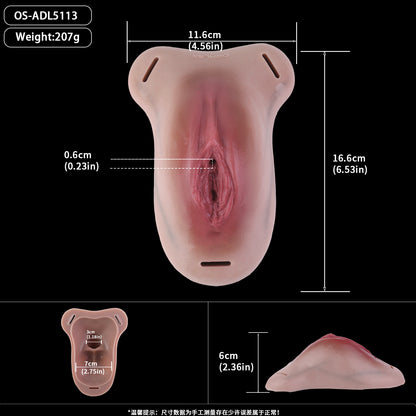 Arousing Pussy in Panties – Realistic Wearable Female Prosthetic with Platinum Silicone & Leather Harness