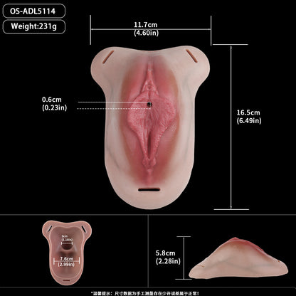 Wear What You Feel — Realistic Silicone Pussy Panties with Leather Harness & Full Functionality