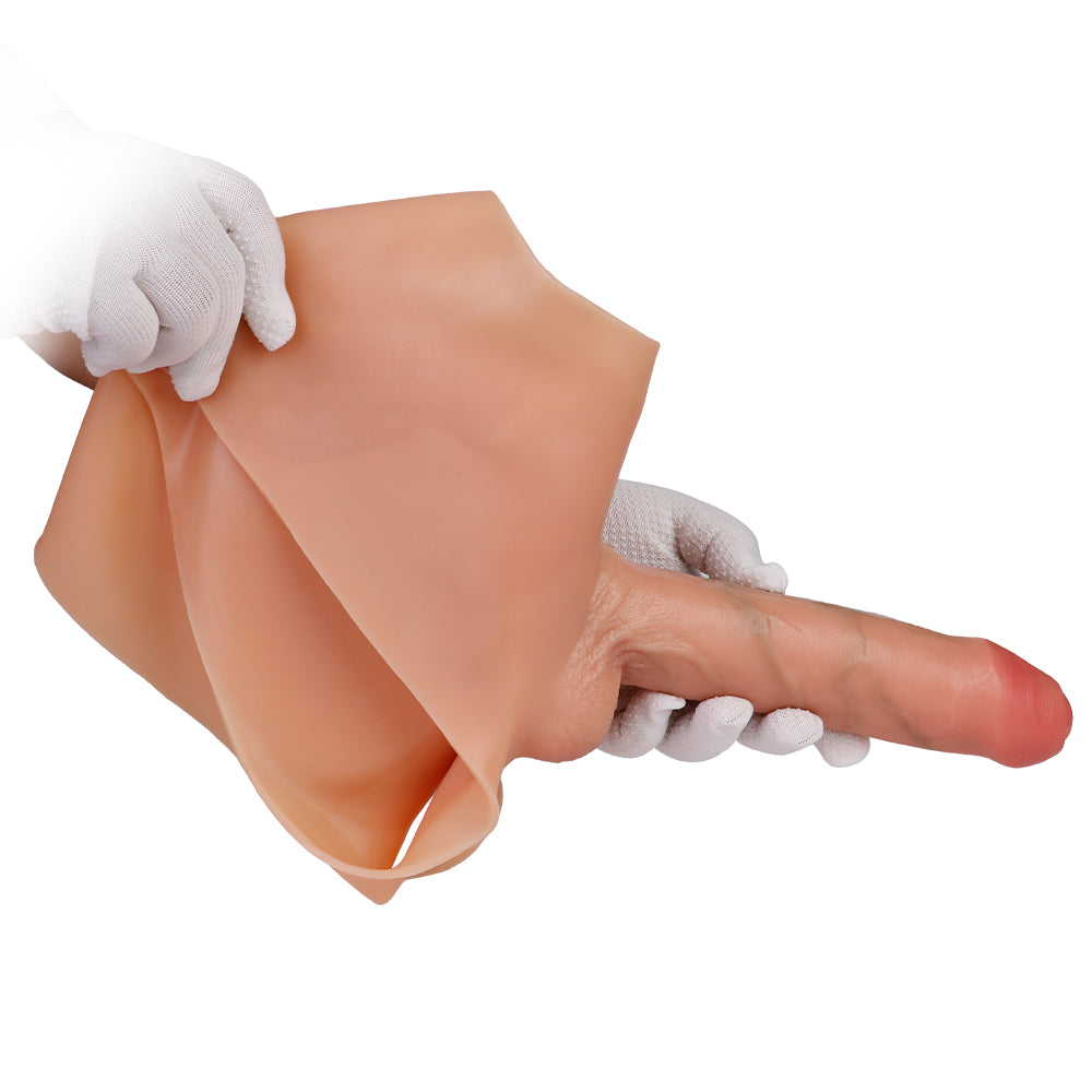 Anatomically Precise Liquid Silicone Wearable Dildo Panties | Ultra-Seamless Flesh-Tone Boxer Shorts for Pegging