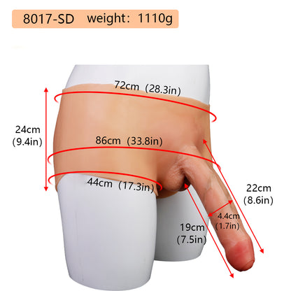 Anatomically Precise Liquid Silicone Wearable Dildo Panties | Ultra-Seamless Flesh-Tone Boxer Shorts for Pegging