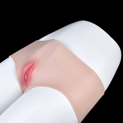 Authentic Skin-Toned Pussy Panties: Penetrable Platinum Silicone Briefs for Your Ultimate Feminine Experience