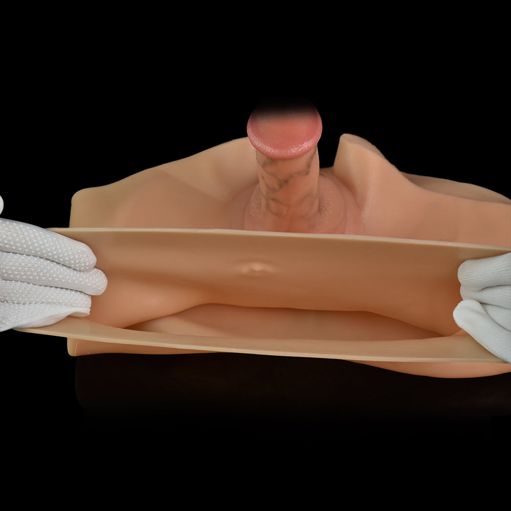 Veined Flesh-Tone Wearable Dildo Panties – Realistic Platinum Silicone Packing Harness Boxers for Trans Masculine & Gender-Affirming Intimacy