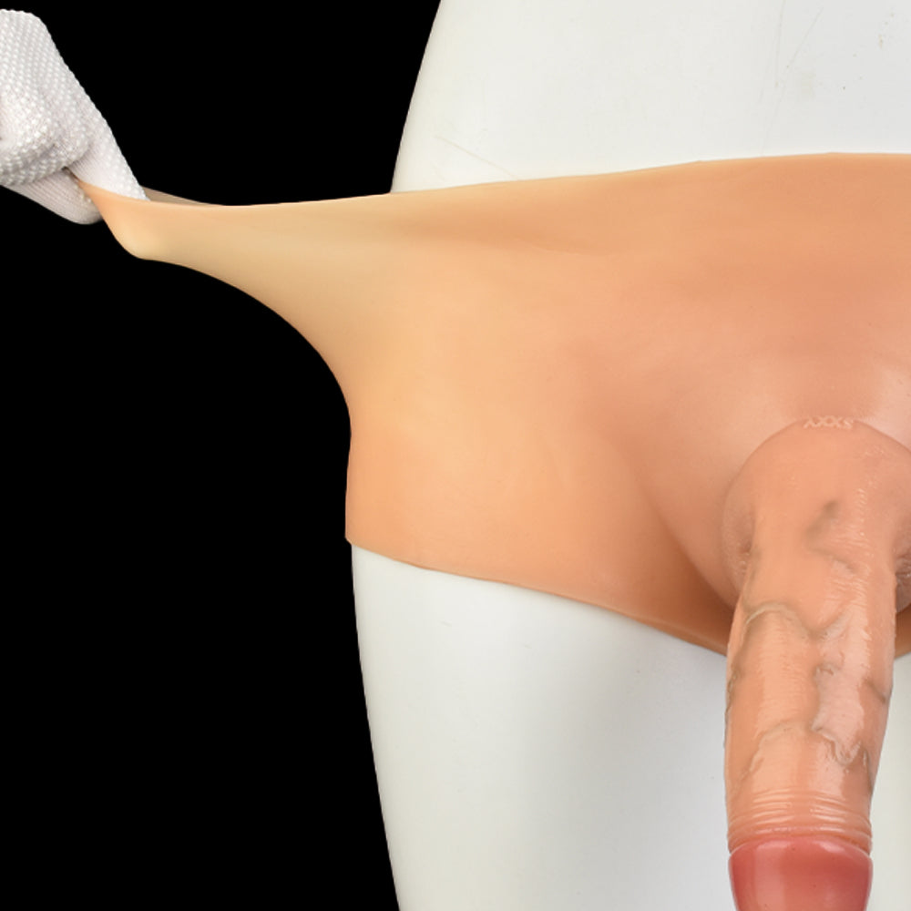 Gender-Affirming Platinum Silicone Strap-On Knickers | Lifelike Flesh-Tone Wearable Dildo Panties for Trans Men & Gender-Fluid Play