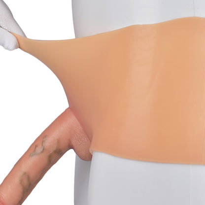 Lifelike Nude Wearable Dildo Panties – Anatomic Veined Platinum Silicone Boxer Briefs for Seamless Couples Intimacy & Hands-Free Exploration