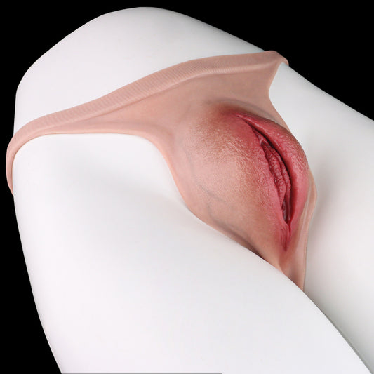 Hyper-Realistic Hand-Painted Silikon Pussy Panties – Platinum Liquid Silicone Crossdresser Gaff Briefs