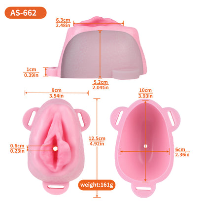 FemmeVee Ultra-Realistische Pussy Panties: Hautfarbener Crossdressing-Shield mit Leder-Harness