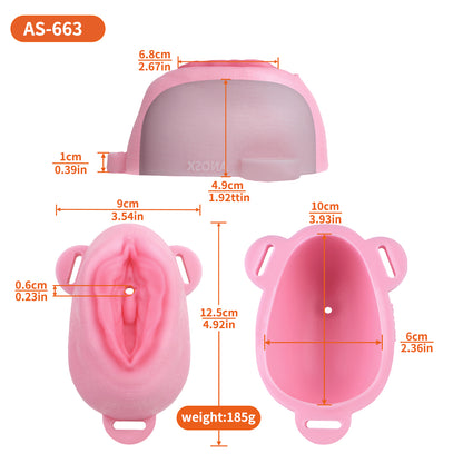 PinkVee Hyper-Realistic Sissy Penis Sleeve & Leather Harness