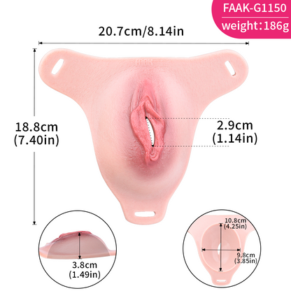 Pass-Through Pussy in Panties | Wearable Silicone Gaff Shield &amp; Realistic Vulva for Men