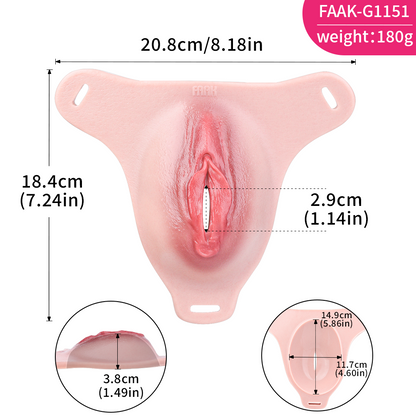 The Ultimate Illusion: Pass-Through Pussy in Panties | Wearable Silicone Gaff Shield