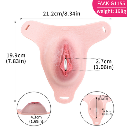 Velvet-Touch Pass-Through Pussy Panties | Premium Platinum Silicone Realistic Vulva Shield
