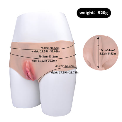 Premium Skin-Toned Pussy Panties: Hyper-Realistic Platinum Silicone Briefs for Crossdressers