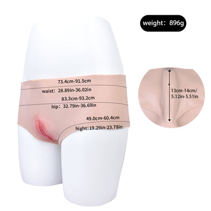 Authentic Skin-Toned Pussy Panties: Penetrable Platinum Silicone Briefs for Your Ultimate Feminine Experience