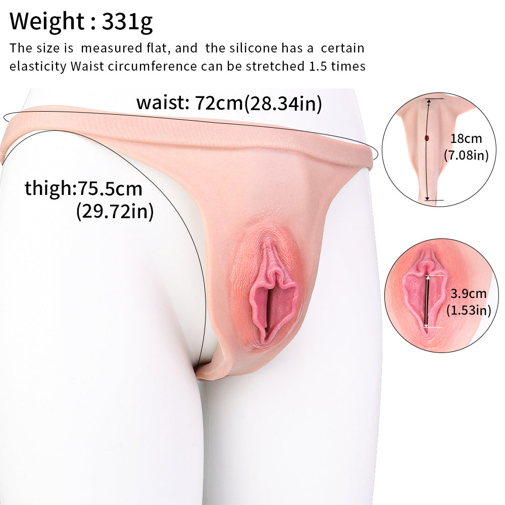 Erotic Pussy in Panties: Ultra-Realistic Silicone T-Back Panty with Penetrable Channel for Interactive Play