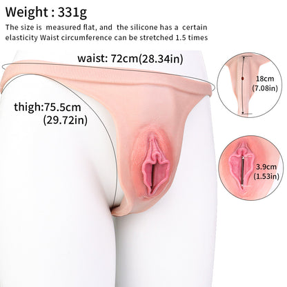 Erotic Pussy in Panties: Ultra-Realistic Silicone T-Back Panty with Penetrable Channel for Interactive Play