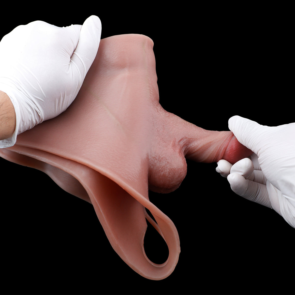 Natural Skin-Tone Wearable Dildo Panties – Ultra-Realistic Platinum Silicone Open-Crotch Boxer Briefs for Discreet Bedroom & Pegging Play