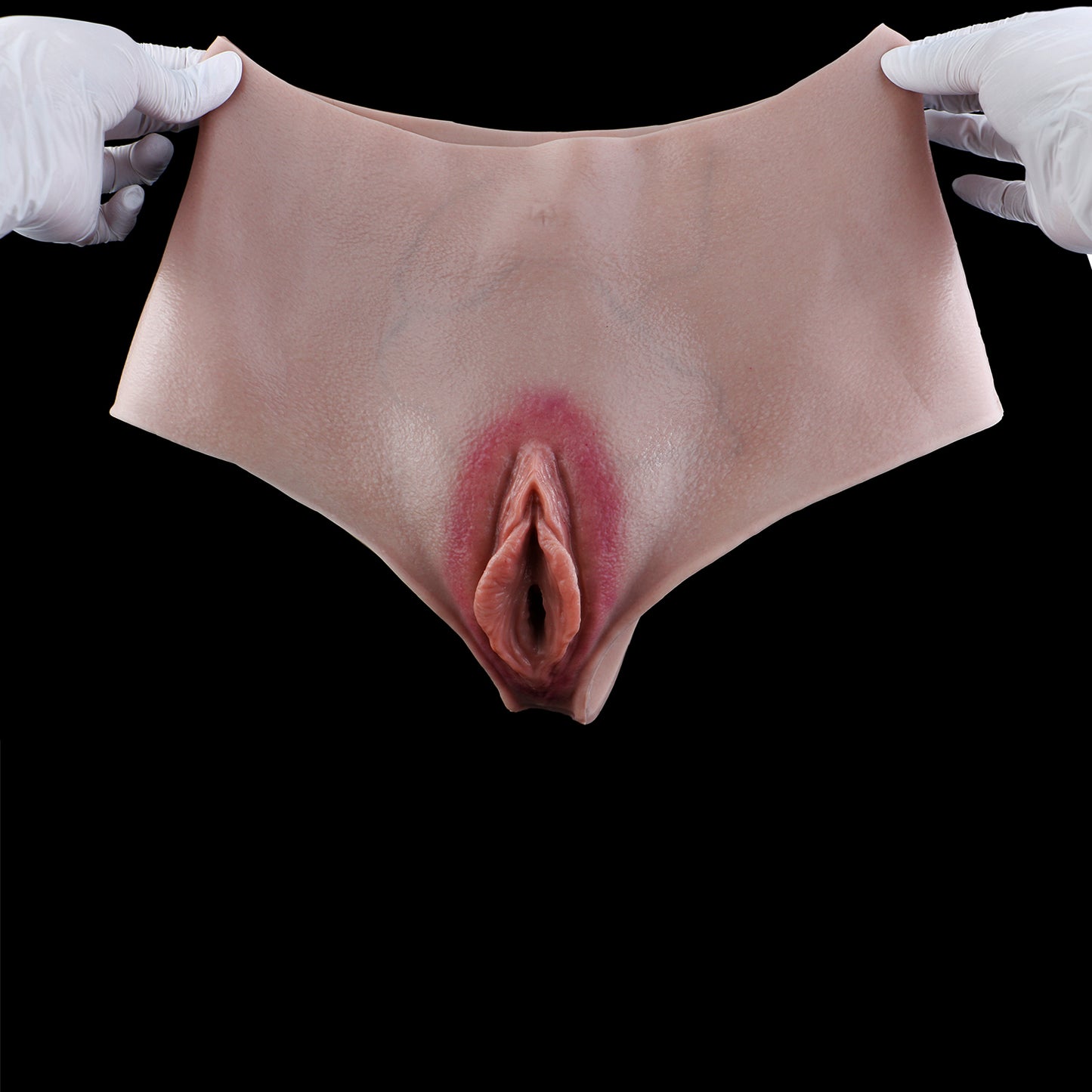 Realistic Silicone Pussy Panties | Hand-Sprayed Gradient, Penetrable Canal — Platinum Grade Femboy Brief