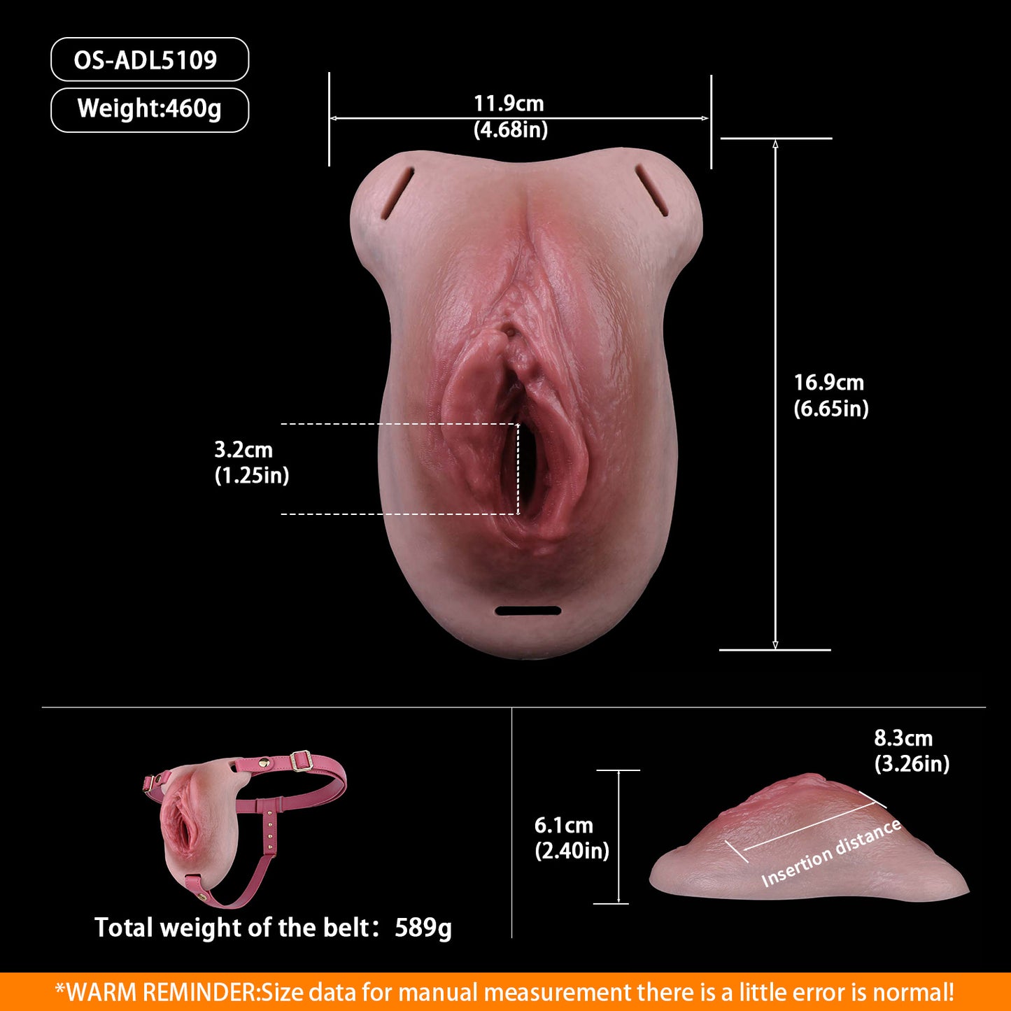 Open Labia Silicone Pussy Panties with Leather Straps | Ultimate Transgender Vaginal Gaff for Intimate Roleplay
